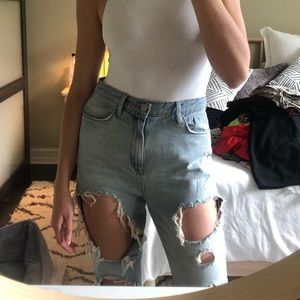 BDG High-Waisted Distressed Mom Jean